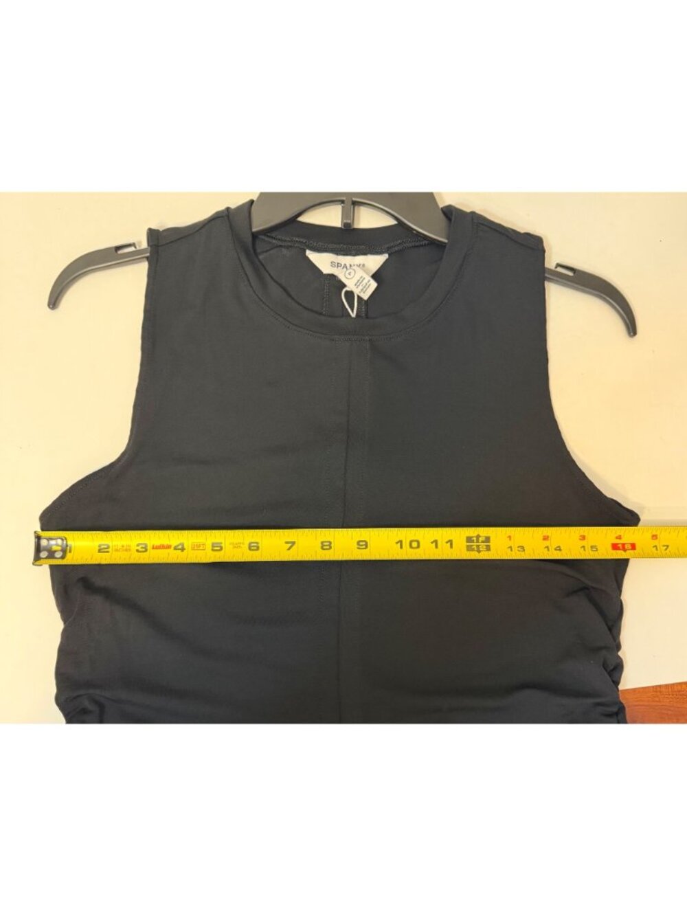 NWT Spanx Sleek Jersey Ruched Tank Dress Black Sz Small - Picture 8 of 9